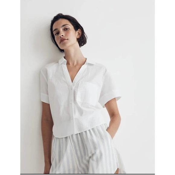 Madewell Y-Neck Button up Shirt, NWT, Size Small - Picture 1 of 8